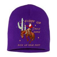 Giddy Up Jingle Horse Pick Up Your Feet Cowboy Santa Cactus Short Acrylic Beanie