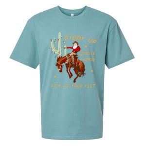 Giddy Up Jingle Horse Pick Up Your Feet Cowboy Santa Cactus Sueded Cloud Jersey T-Shirt