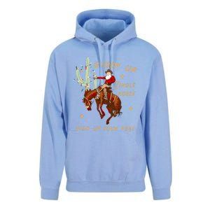 Giddy Up Jingle Horse Pick Up Your Feet Cowboy Santa Cactus Unisex Surf Hoodie