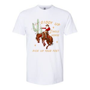 Giddy Up Jingle Horse Pick Up Your Feet Cowboy Santa Cactus Softstyle CVC T-Shirt