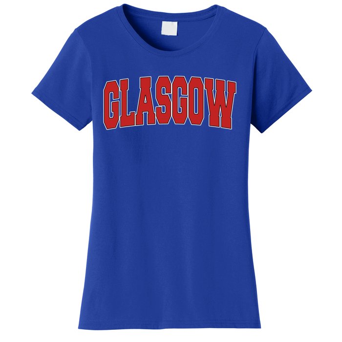 Glasgow United Kingdom Varsity Style Vintage Retro Uk Sports Cute Gift Women's T-Shirt