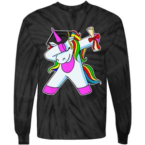 Graduation Unicorn Kindergarten College Elementary School Tie-Dye Long Sleeve Shirt