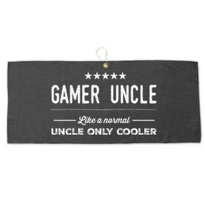 Gamer Uncle Like A Normal Uncle Only Cooler Funny Uncle Gift Large Microfiber Waffle Golf Towel