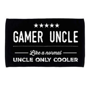 Gamer Uncle Like A Normal Uncle Only Cooler Funny Uncle Gift Microfiber Hand Towel