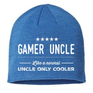 Gamer Uncle Like A Normal Uncle Only Cooler Funny Uncle Gift Sustainable Beanie