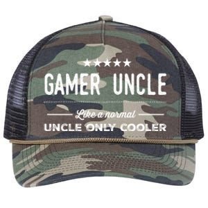 Gamer Uncle Like A Normal Uncle Only Cooler Funny Uncle Gift Retro Rope Trucker Hat Cap