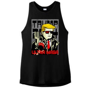 Great Ultra MAGA King Terminator Parody Trump 2024 Anti Biden Ladies PosiCharge Tri-Blend Wicking Tank