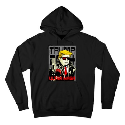 Great Ultra MAGA King Terminator Parody Trump 2024 Anti Biden Hoodie