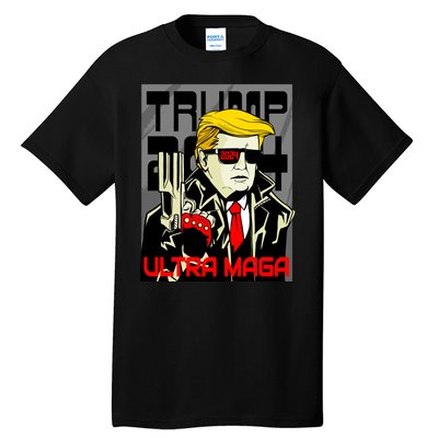 Great Ultra MAGA King Terminator Parody Trump 2024 Anti Biden Tall T-Shirt