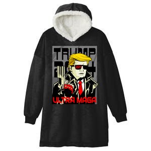 Great Ultra MAGA King Terminator Parody Trump 2024 Anti Biden Hooded Wearable Blanket