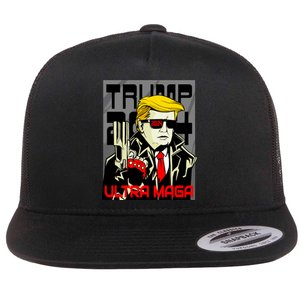 Great Ultra MAGA King Terminator Parody Trump 2024 Anti Biden Flat Bill Trucker Hat