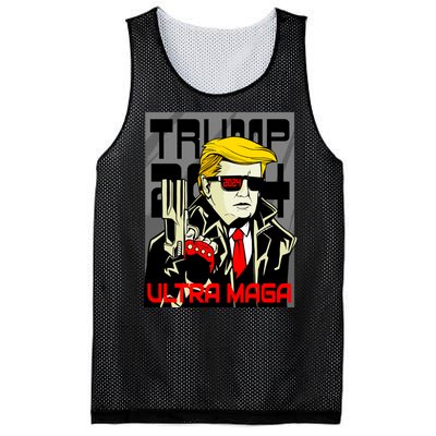 Great Ultra MAGA King Terminator Parody Trump 2024 Anti Biden Mesh Reversible Basketball Jersey Tank