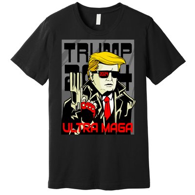 Great Ultra MAGA King Terminator Parody Trump 2024 Anti Biden Premium T-Shirt