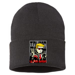 Great Ultra MAGA King Terminator Parody Trump 2024 Anti Biden Sustainable Knit Beanie