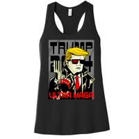 Great Ultra MAGA King Terminator Parody Trump 2024 Anti Biden Women's Racerback Tank