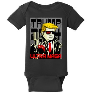 Great Ultra MAGA King Terminator Parody Trump 2024 Anti Biden Baby Bodysuit