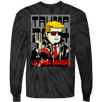 Great Ultra MAGA King Terminator Parody Trump 2024 Anti Biden Tie-Dye Long Sleeve Shirt