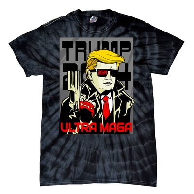 Great Ultra MAGA King Terminator Parody Trump 2024 Anti Biden Tie-Dye T-Shirt