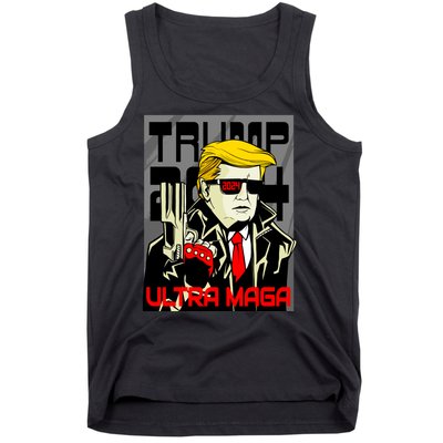 Great Ultra MAGA King Terminator Parody Trump 2024 Anti Biden Tank Top