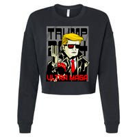 Great Ultra MAGA King Terminator Parody Trump 2024 Anti Biden Cropped Pullover Crew