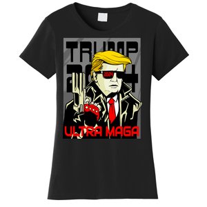 Great Ultra MAGA King Terminator Parody Trump 2024 Anti Biden Women's T-Shirt