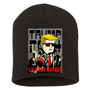 Great Ultra MAGA King Terminator Parody Trump 2024 Anti Biden Short Acrylic Beanie