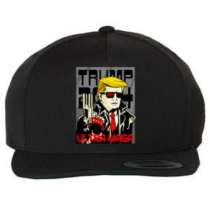 Great Ultra MAGA King Terminator Parody Trump 2024 Anti Biden Wool Snapback Cap