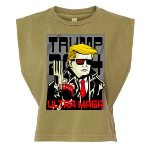 Great Ultra MAGA King Terminator Parody Trump 2024 Anti Biden Garment-Dyed Women's Muscle Tee