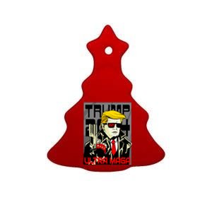 Great Ultra MAGA King Terminator Parody Trump 2024 Anti Biden Ceramic Tree Ornament