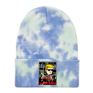 Great Ultra MAGA King Terminator Parody Trump 2024 Anti Biden Tie Dye 12in Knit Beanie