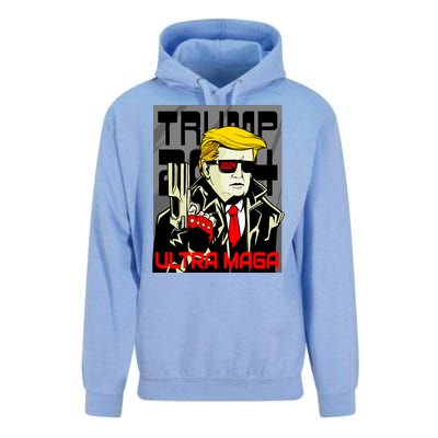 Great Ultra MAGA King Terminator Parody Trump 2024 Anti Biden Unisex Surf Hoodie