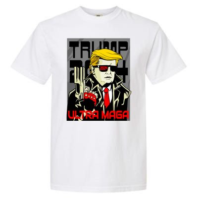 Great Ultra MAGA King Terminator Parody Trump 2024 Anti Biden Garment-Dyed Heavyweight T-Shirt