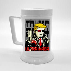 Great Ultra MAGA King Terminator Parody Trump 2024 Anti Biden Beer Stein