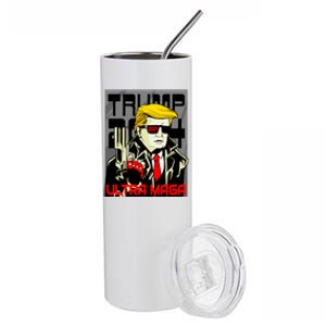 Great Ultra MAGA King Terminator Parody Trump 2024 Anti Biden Stainless Steel Tumbler