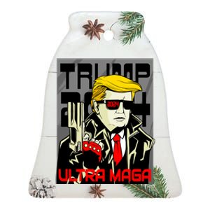 Great Ultra MAGA King Terminator Parody Trump 2024 Anti Biden Ceramic Bell Ornament