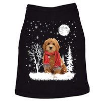 Goldendoodle Under Moonlight Snow Christmas Gift Doggie Tank