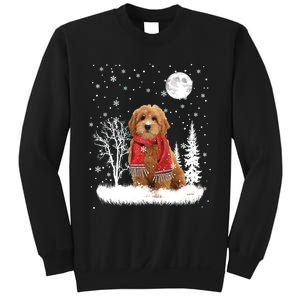 Goldendoodle Under Moonlight Snow Christmas Gift Sweatshirt