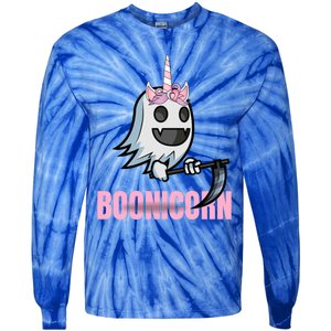 Ghost Unicorn Meaningful Gift Boonicorn Unicorn Ghost Halloween Meaningful Gift Tie-Dye Long Sleeve Shirt