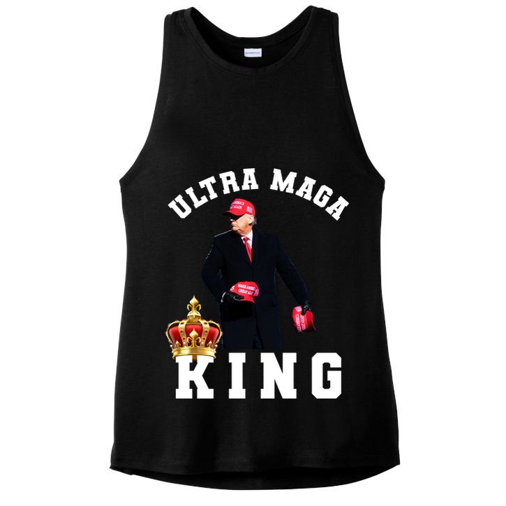 Great Ultra MAGA King Anti Biden Trump 2024 USA Ladies PosiCharge Tri-Blend Wicking Tank