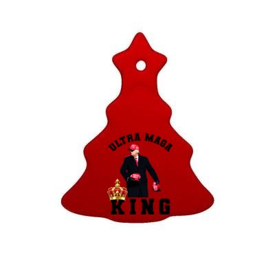 Great Ultra MAGA King Anti Biden Trump 2024 USA Ceramic Tree Ornament