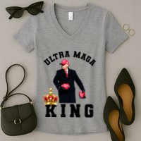 Great Ultra MAGA King Anti Biden Trump 2024 USA Women's V-Neck T-Shirt