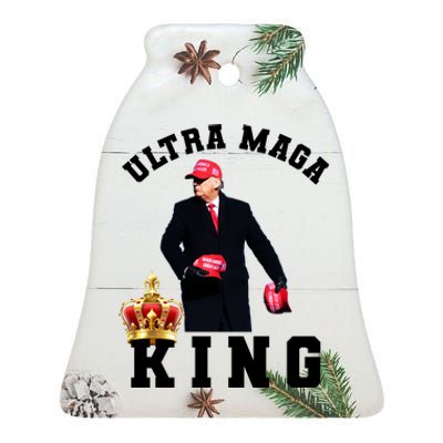 Great Ultra MAGA King Anti Biden Trump 2024 USA Ceramic Bell Ornament