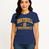 Grayskull University Master Of The Universe Womens T-Shirt