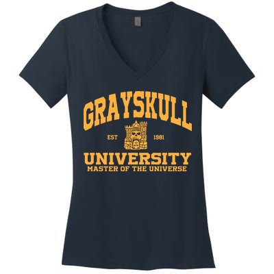 Grayskull University Master Of The Universe Women's V-Neck T-Shirt