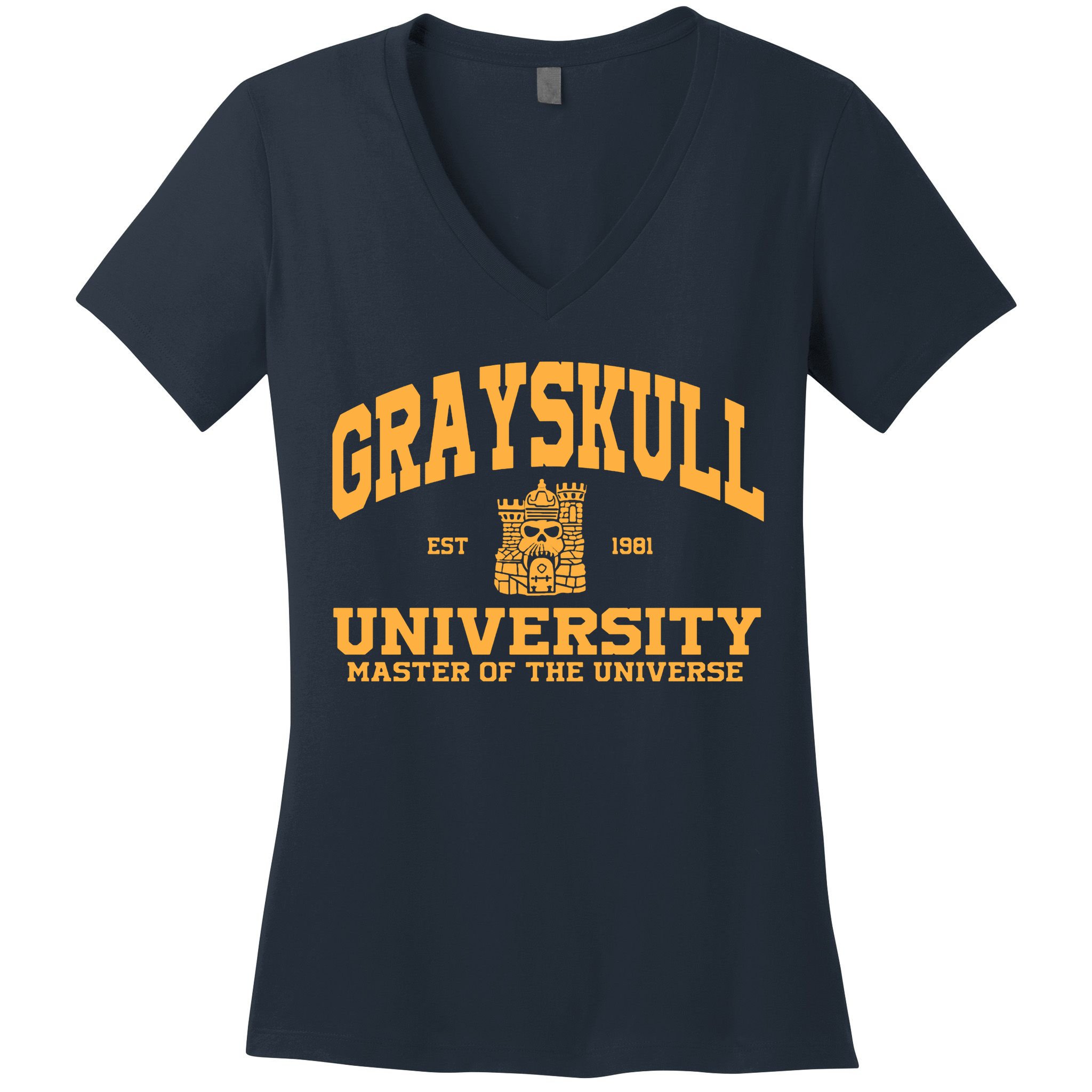 Grayskull University Master Of The Universe Women's V-Neck T-Shirt