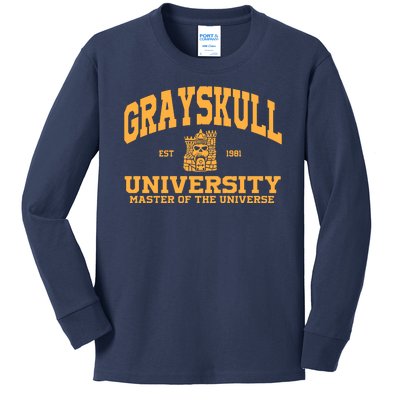 Grayskull University Master Of The Universe Kids Long Sleeve Shirt