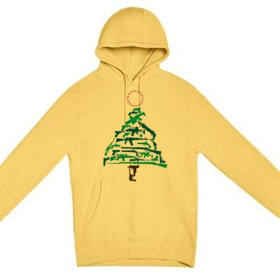 Gun Christmas Tree Premium Pullover Hoodie