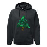 Gun Christmas Tree Performance Fleece Hoodie