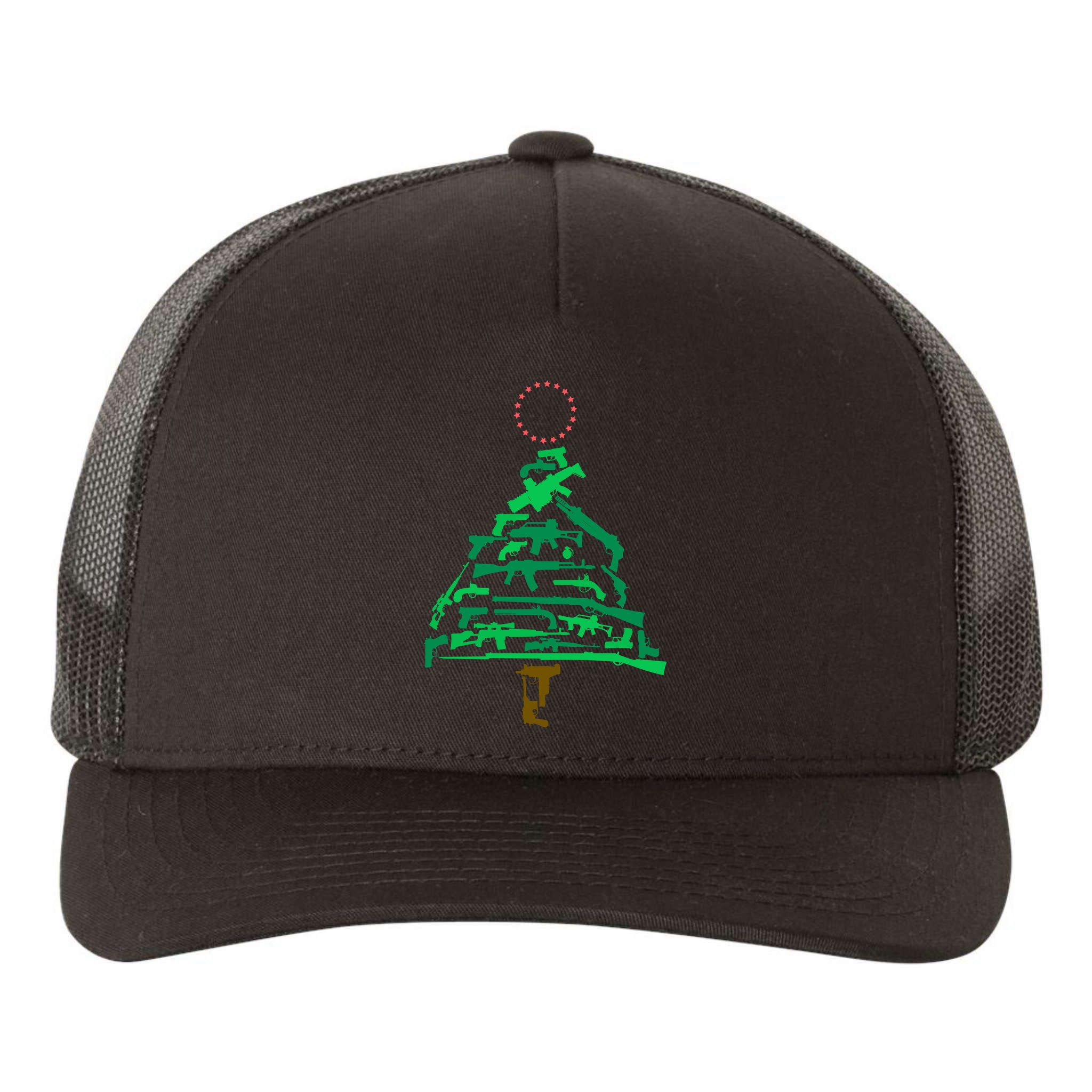 Gun Christmas Tree Yupoong Adult 5-Panel Trucker Hat