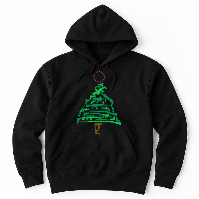 Gun Christmas Tree Hoodie